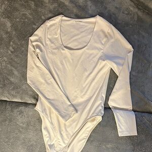 Old Navy Women's white Long Sleeve Bodysuit